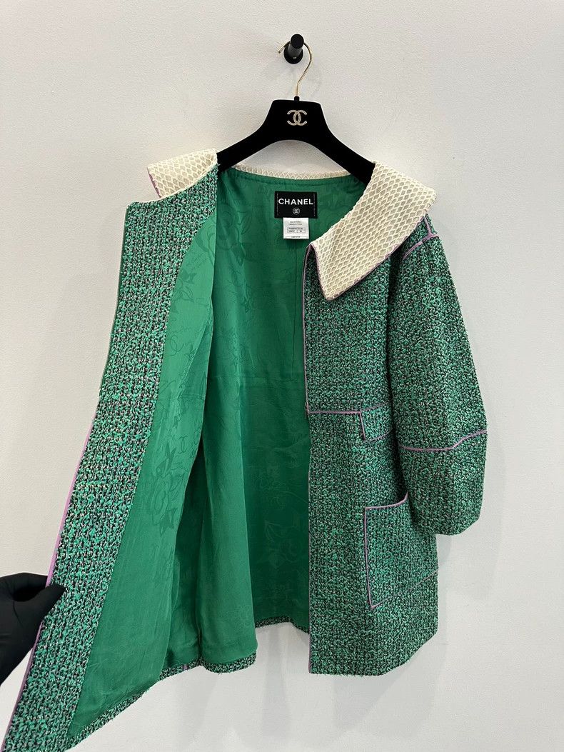 Chanel Chanel Green Knit Women's Jacket Size S / US 4 / IT 40 - 3 Thumbnail