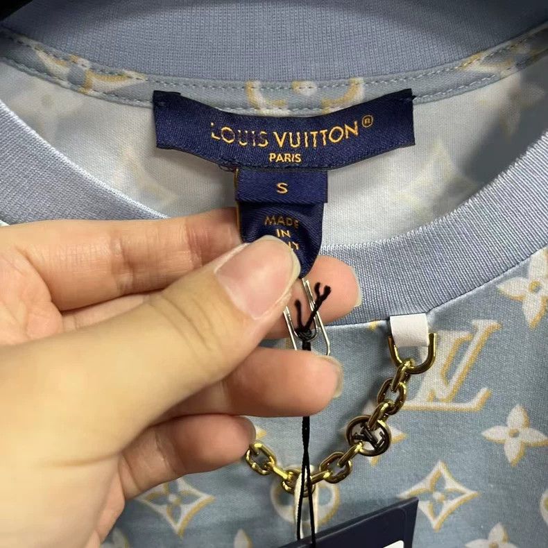 Louis Vuitton Louis Vuitton Blue Short Sleeve Dress Size S / US 4 / IT 40 - 3 Thumbnail