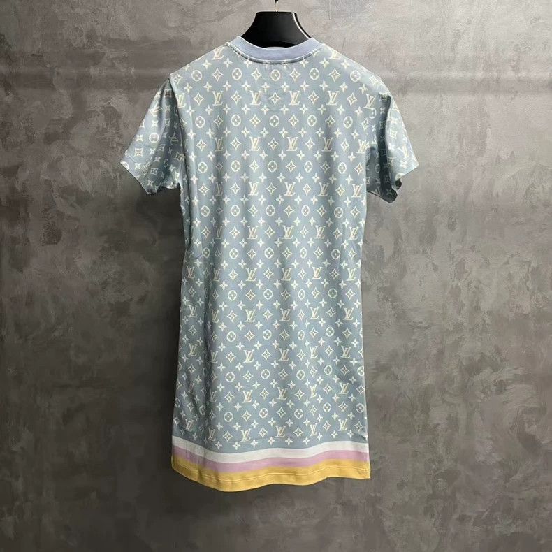 Louis Vuitton Louis Vuitton Blue Short Sleeve Dress Size S / US 4 / IT 40 - 2 Thumbnail