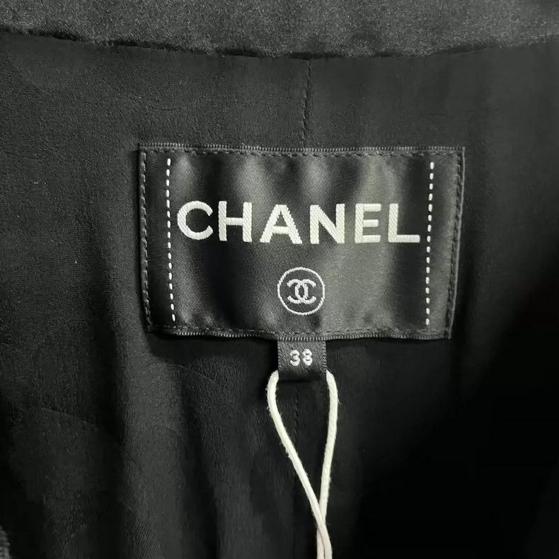 Chanel Chanel Black Logo Pearl Detail Jacket Size M / US 6-8 / IT 42-44 - 3 Thumbnail