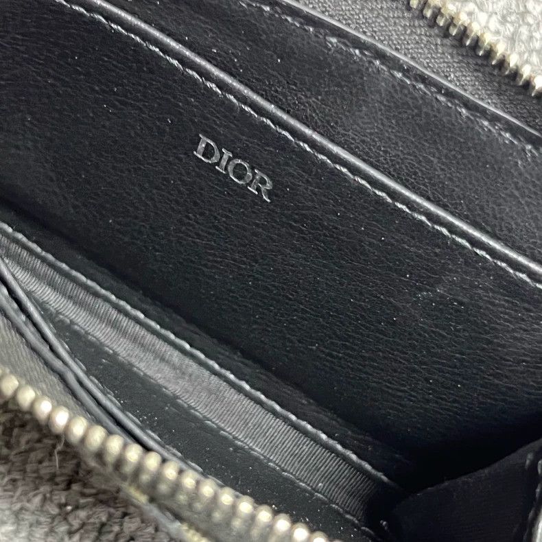 Dior Dior Classic Blue Black Leather Wallet Size ONE SIZE - 4 Thumbnail