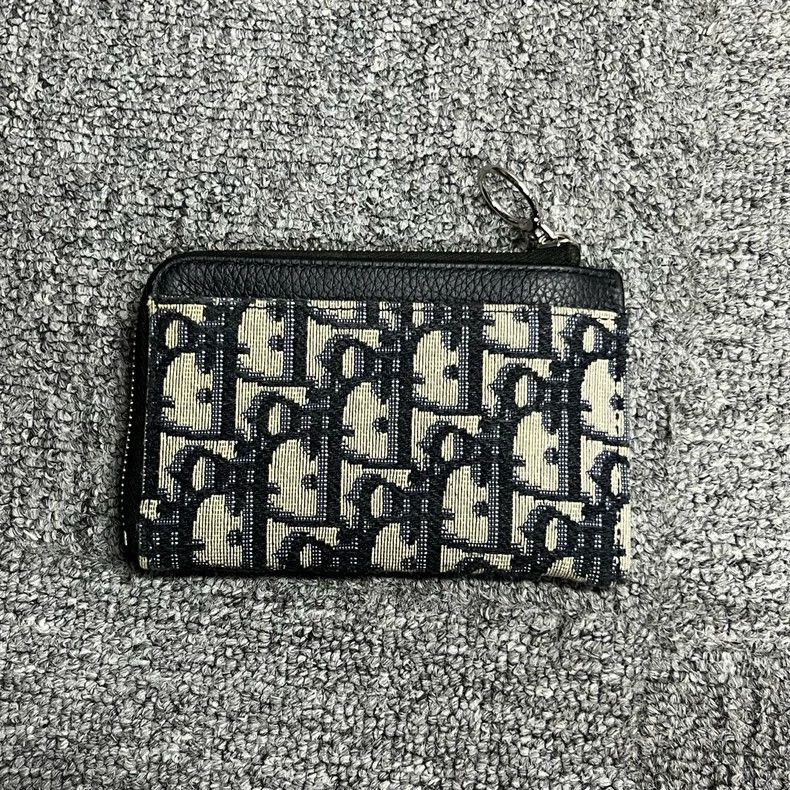 Dior Dior Classic Blue Black Leather Wallet Size ONE SIZE - 2 Thumbnail
