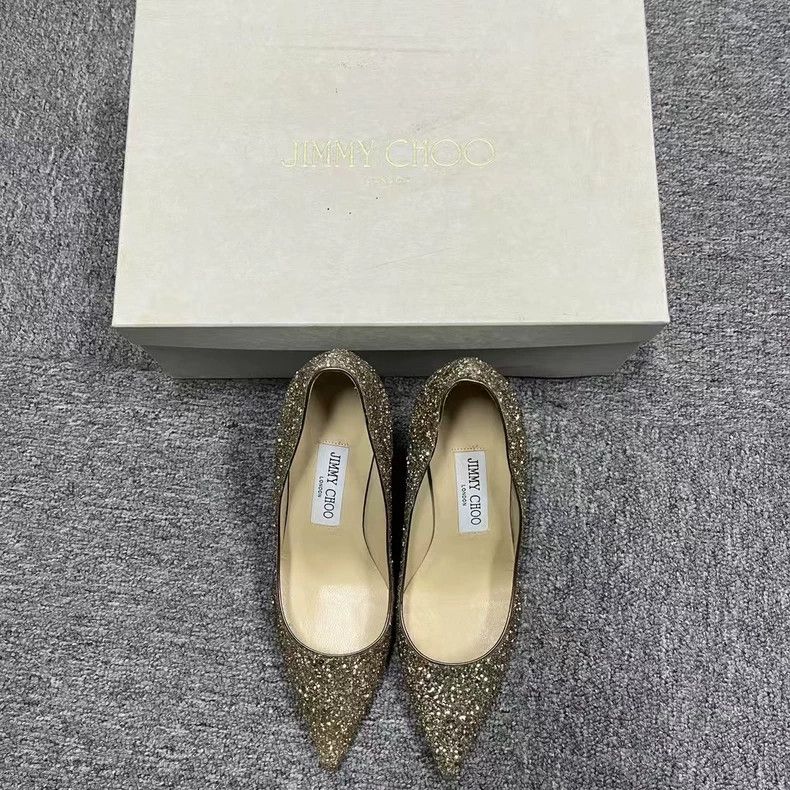 Jimmy Choo Jimmy Choo Gold Sparkly High Heels Size US 6 / IT 36 - 2 Thumbnail