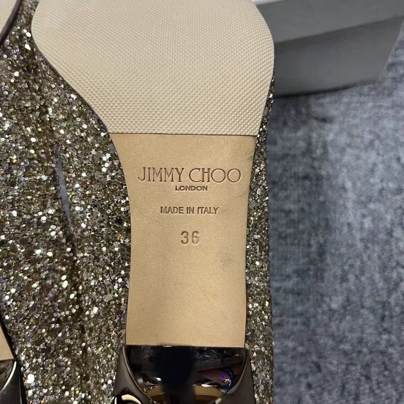 Jimmy Choo Jimmy Choo Gold Sparkly High Heels Size US 6 / IT 36 - 5 Thumbnail
