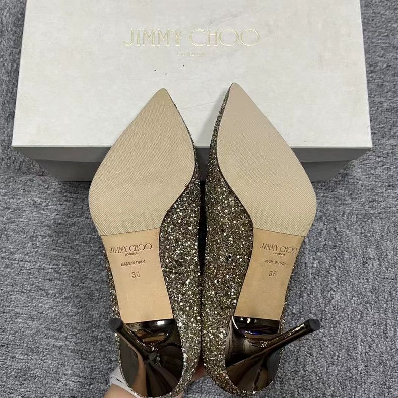 Jimmy Choo Jimmy Choo Gold Sparkly High Heels Size US 6 / IT 36 - 4 Thumbnail