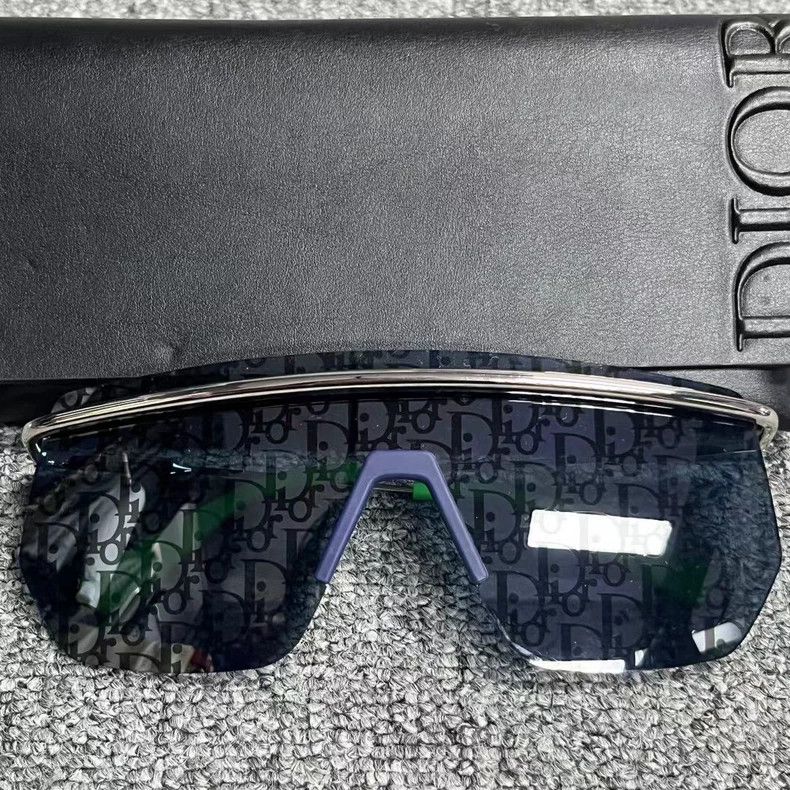 Dior Blue Logo Sunglasses with Irregular Frame
