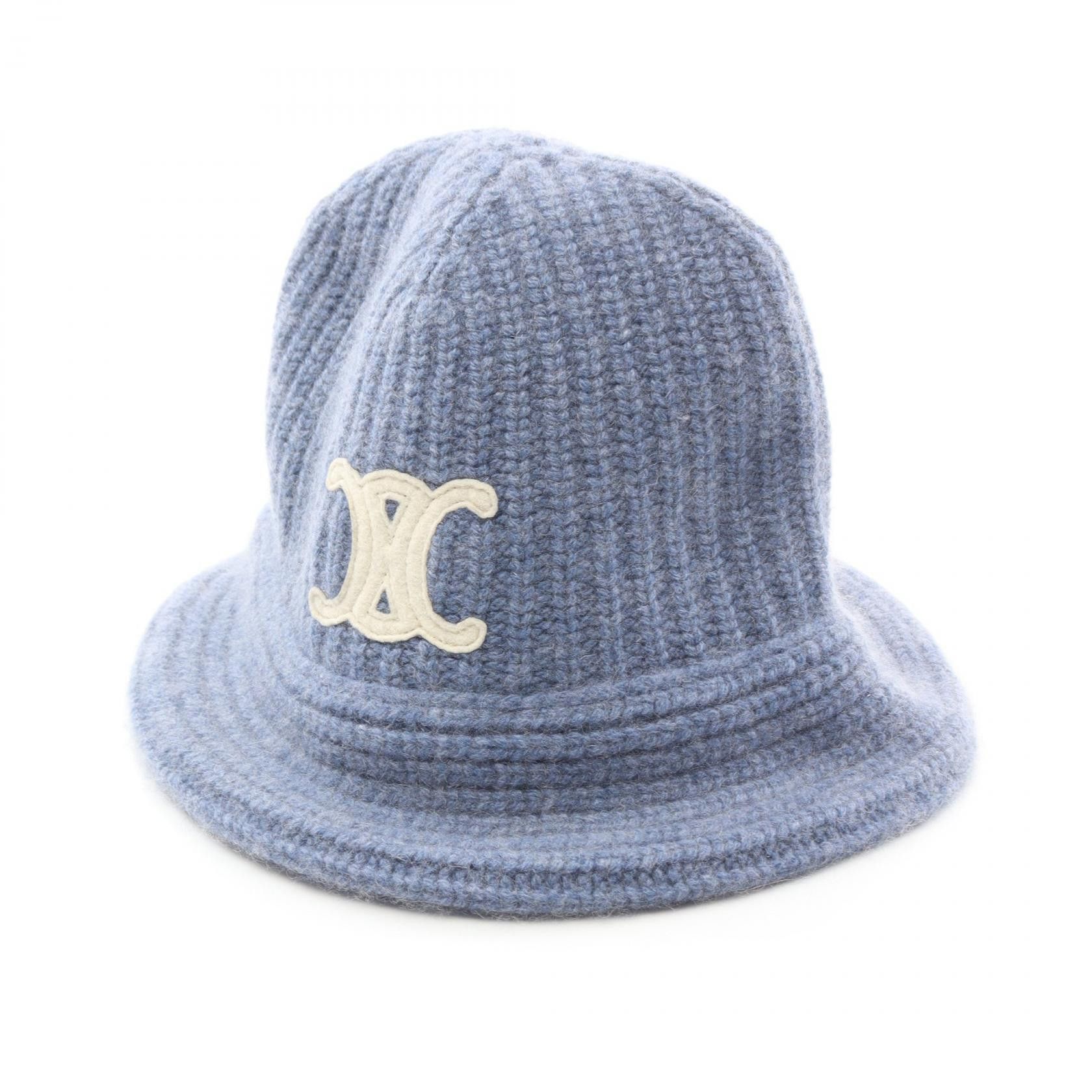 Celine Celine Celine Triomphe Cashmere Hat Natural Material Hats Size ONE SIZE - 7 Thumbnail