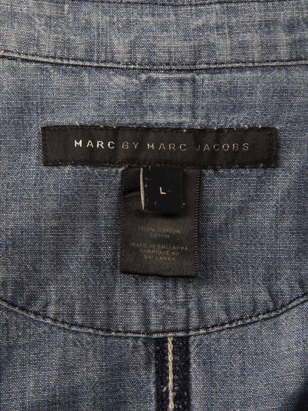 Marc Jacobs Marc By Marc Jacobs Blue Short Sleeve Shirt Size M / US 6-8 / IT 42-44 - 4 Thumbnail