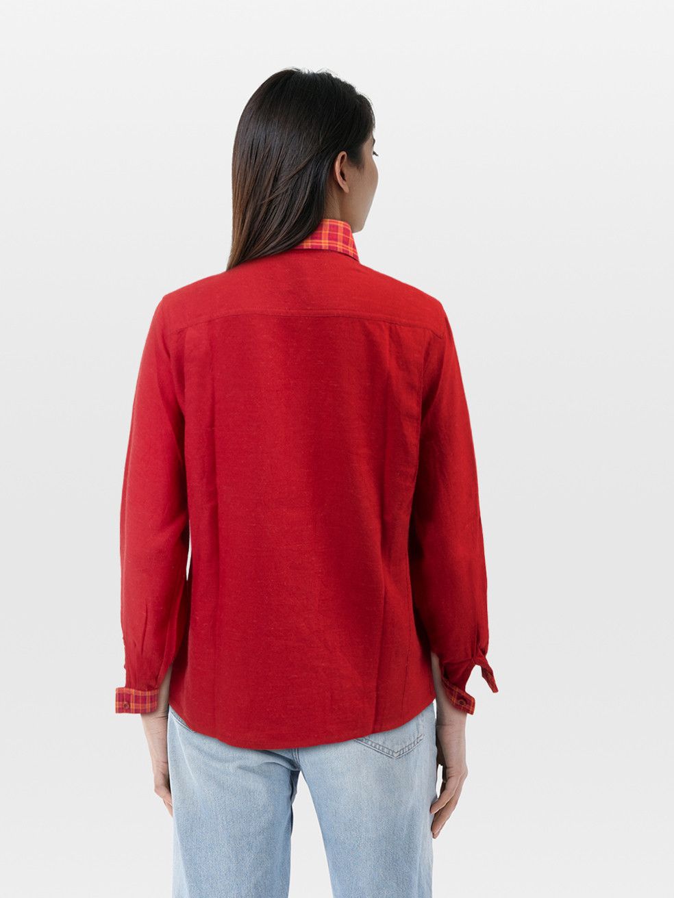 Dior Red Check Collar Long Sleeve Shirt Size S / US 4 / IT 40 - 2 Thumbnail