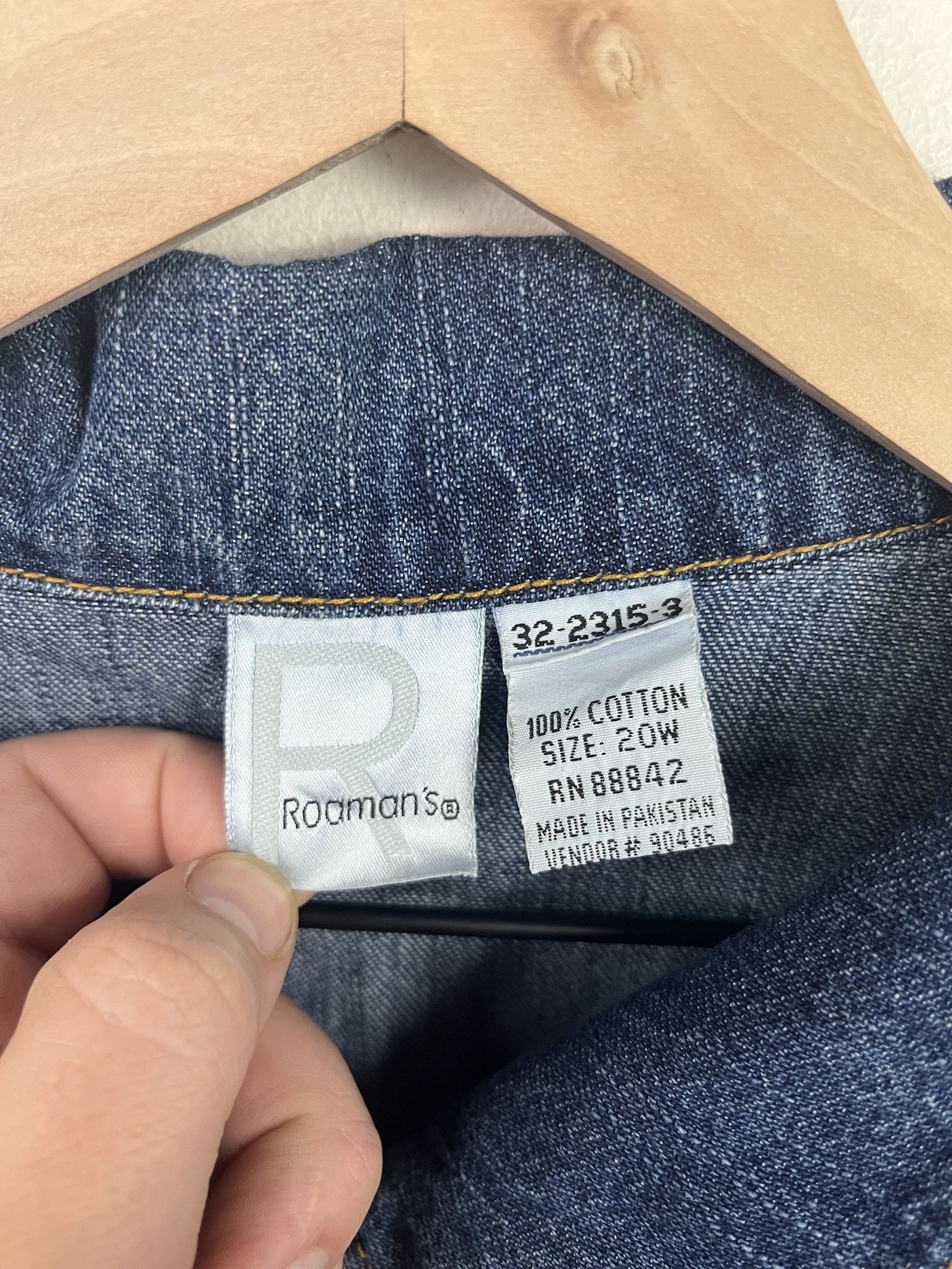 Vintage Vintage Roaman's Denim Jacket Womens Long Denim Coat Size L (20W) Size US L / EU 52-54 / 3 - 2 Thumbnail