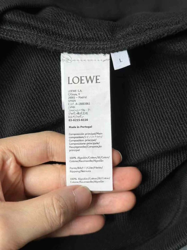 Loewe Loewe Black Hoodie with Leather Patch Size L / US 10 / IT 46 - 4 Thumbnail