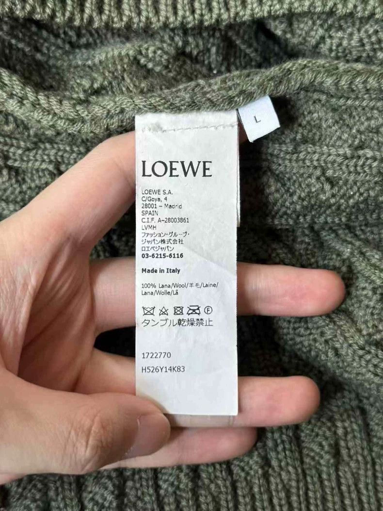 Loewe Loewe Olive Green Rope Knit Sweater Size L / US 10 / IT 46 - 4 Thumbnail