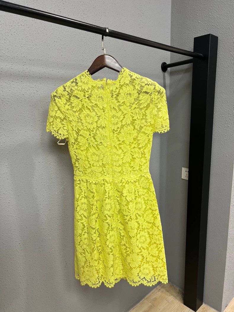 Valentino Yellow Lace Dress Size 38 - ilac.rochib.com