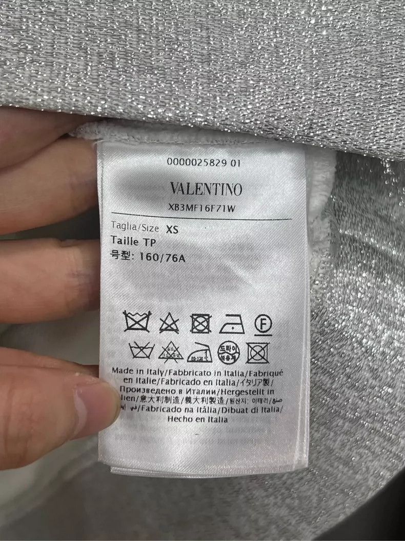 Valentino Valentino Silver Glitter Bow Sequin Hoodie Size XS / US 0-2 / IT 36-38 - 5 Thumbnail