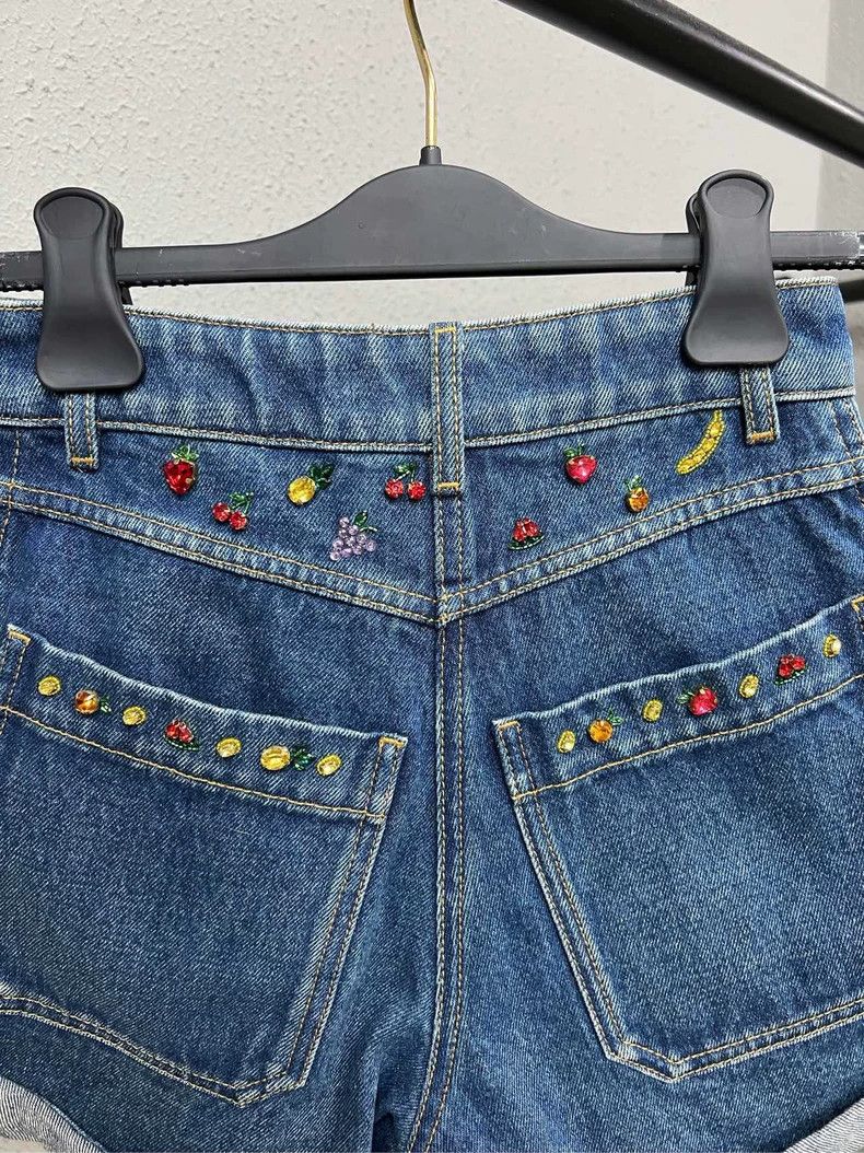 Valentino Valentino Embellished Denim Shorts Size 36" / US 14 / IT 50 - 4 Thumbnail