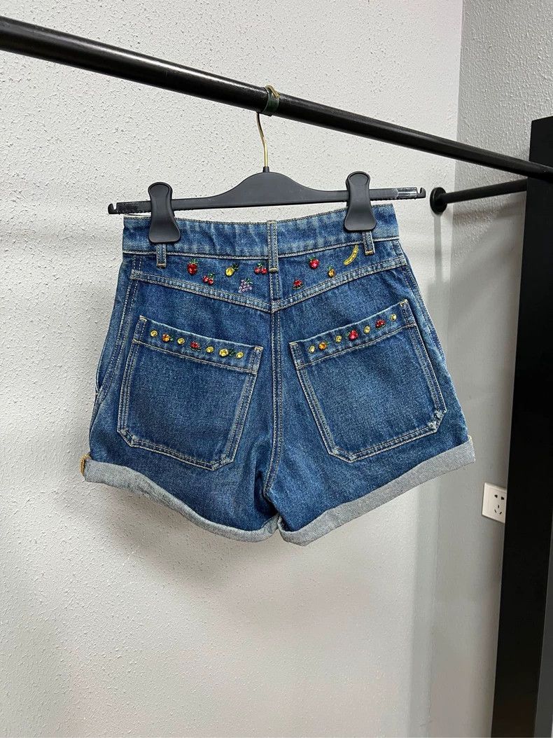 Valentino Valentino Embellished Denim Shorts Size 36" / US 14 / IT 50 - 2 Thumbnail