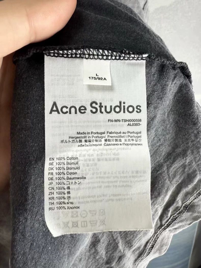 Acne Studios Acne Studios Grey Letter Short Sleeve T-Shirt Size L / US 10 / IT 46 - 4 Thumbnail