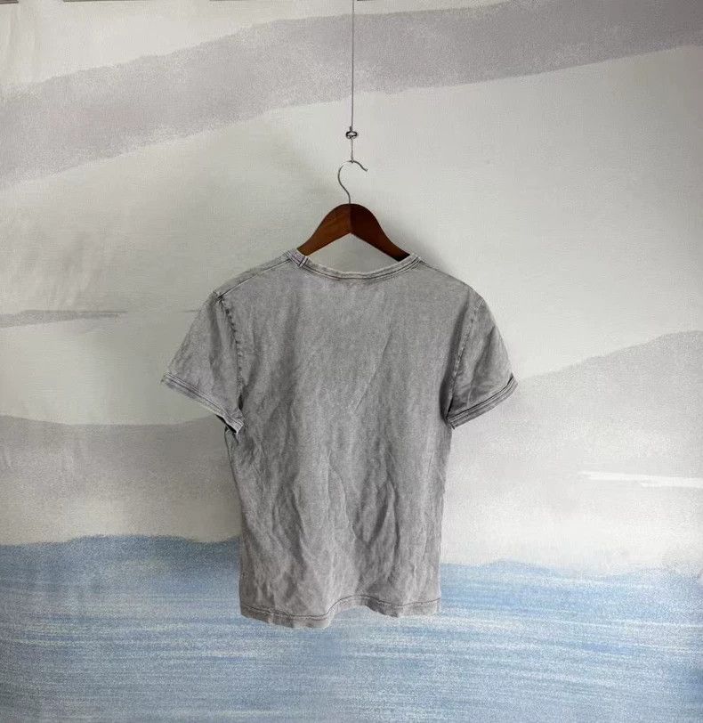 Acne Studios Acne Studios Grey Letter Short Sleeve T-Shirt Size L / US 10 / IT 46 - 3 Thumbnail