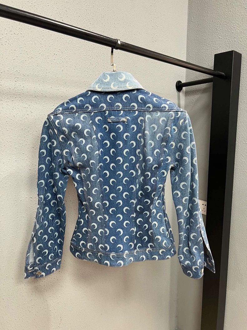 Marine Serre Marine Serre Denim Jacket with Moon Print Size S / US 4 / IT 40 - 2 Thumbnail