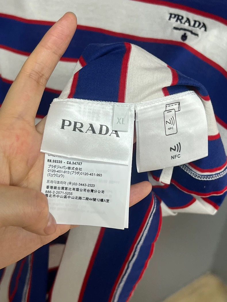 Prada Prada Navy Stripe Short Sleeve T-Shirt Size XL / US 12-14 / IT 48-50 - 4 Thumbnail