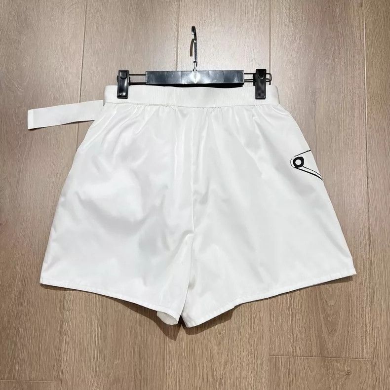 Prada Prada White Nylon Belted Logo Shorts Size 40" / US 18 - 2 Thumbnail