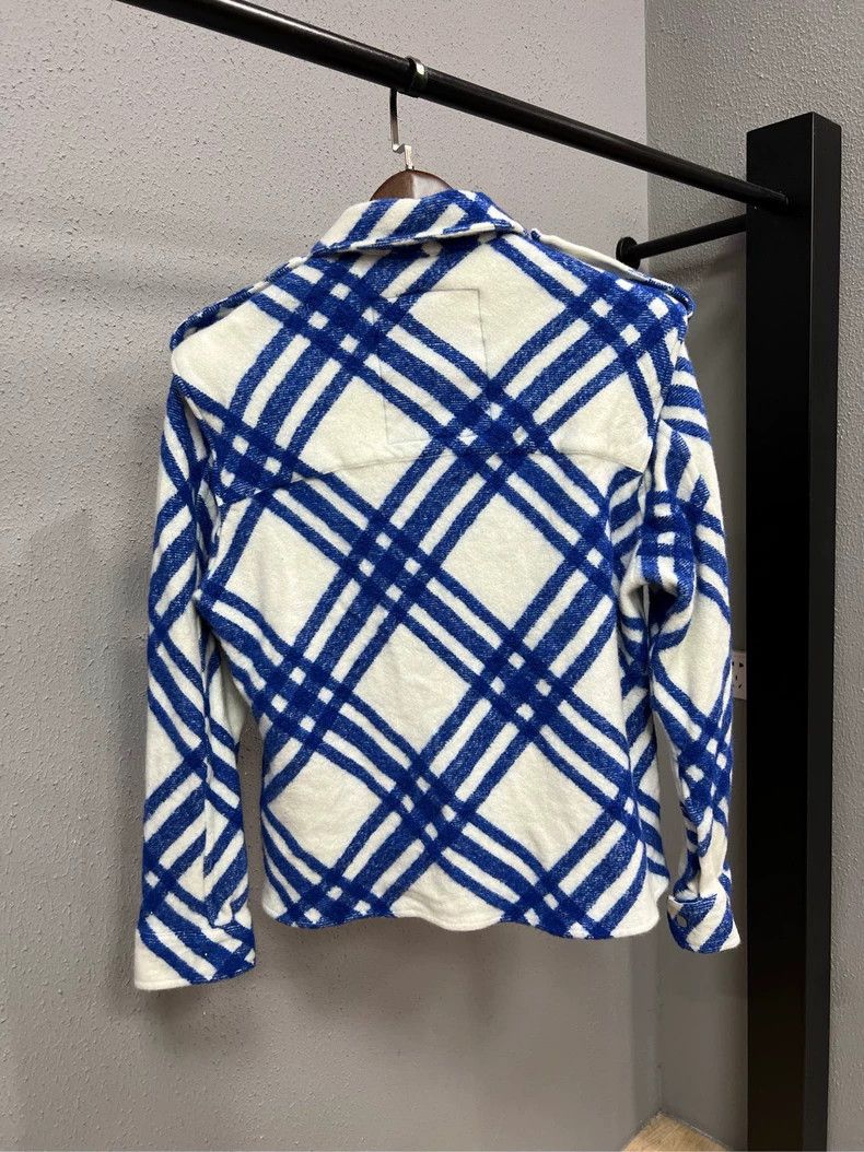 Burberry Burberry Blue and White Check Wool Shirt Size M / US 6-8 / IT 42-44 - 2 Thumbnail