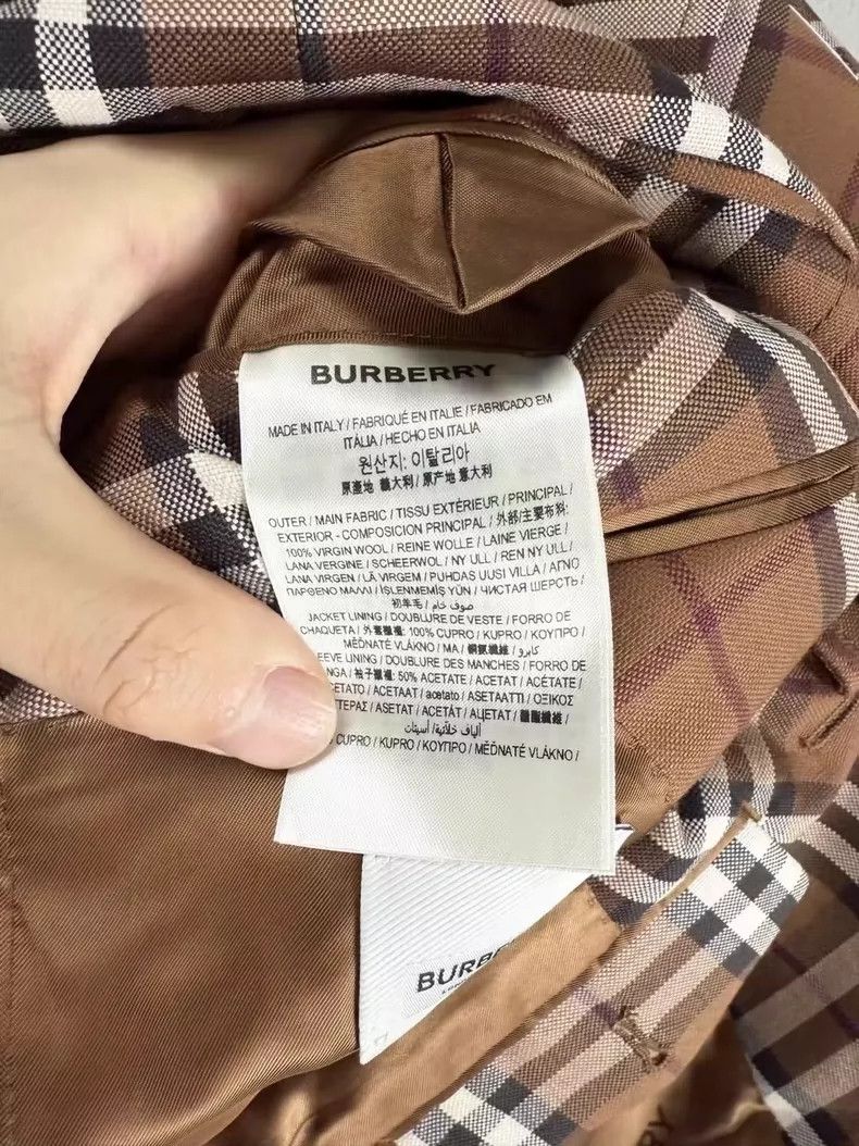 Burberry Burberry Brown Checked Wool Blazer Size M / US 6-8 / IT 42-44 - 4 Thumbnail