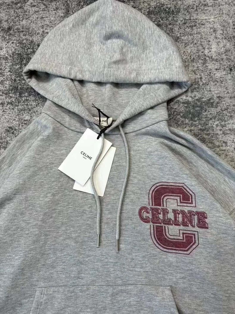 Celine Celine Gray Logo Hoodie Sweatshirt Size S / US 4 / IT 40 - 2 Thumbnail