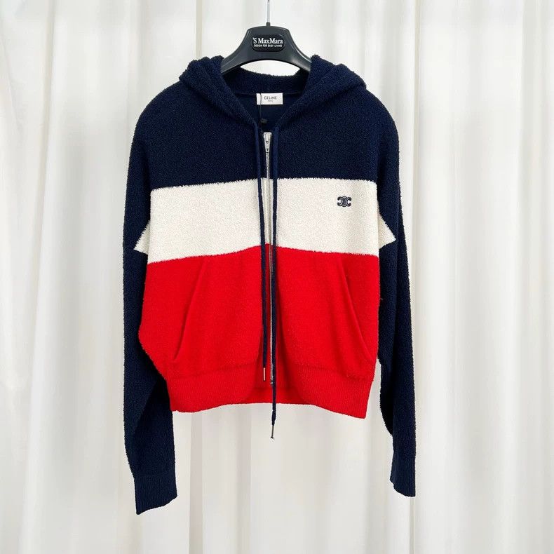 Celine Celine Color Block Hooded Zipper Jacket Size S / US 4 / IT 40 - 3 Thumbnail