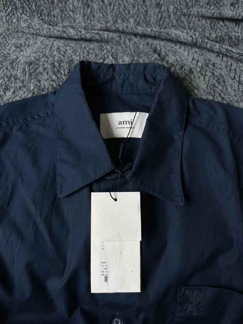 AMI Navy Heart Shirt Jacket Size L / US 10 / IT 46 - 3 Thumbnail
