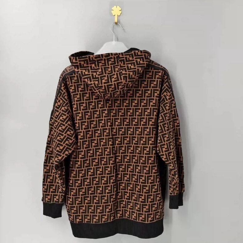 Fendi Fendi Full Print Logo Hooded Sweatshirt Size S / US 4 / IT 40 - 2 Thumbnail