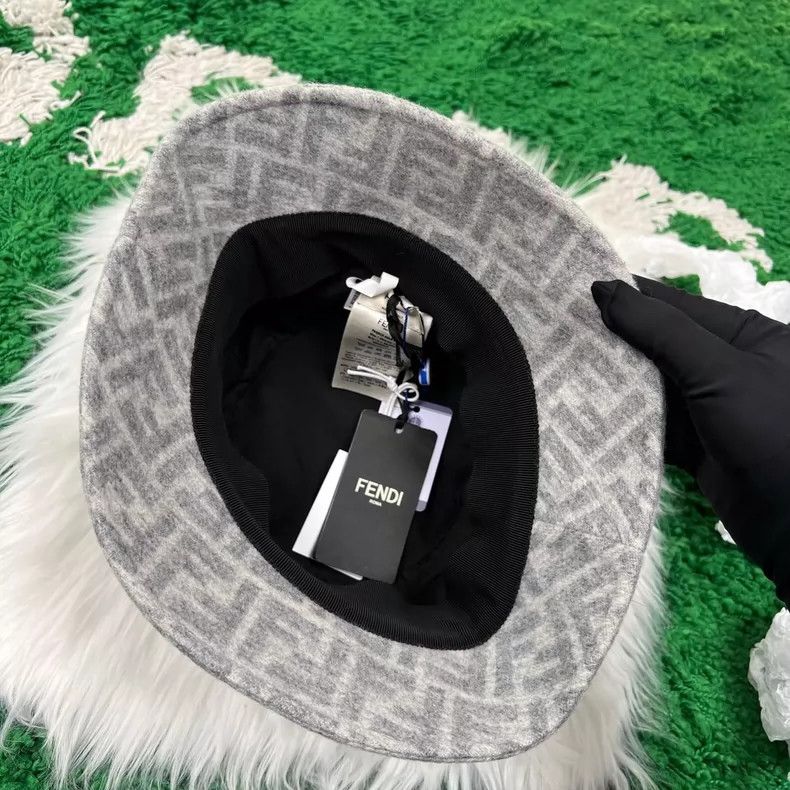 Fendi Fendi Gray Wool Bucket Hat Size ONE SIZE - 5 Thumbnail