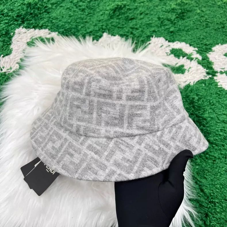 Fendi Fendi Gray Wool Bucket Hat Size ONE SIZE - 2 Thumbnail