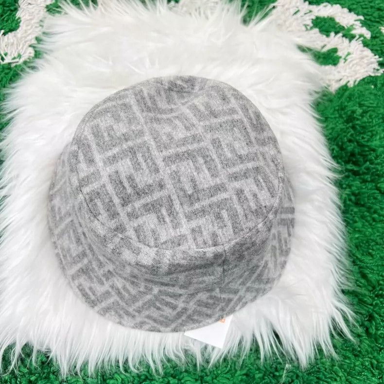 Fendi Fendi Gray Wool Bucket Hat Size ONE SIZE - 3 Thumbnail