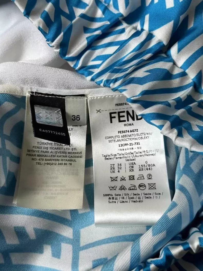 Fendi Fendi Blue Silk Printed Shorts Size 36" / US 14 / IT 50 - 4 Thumbnail