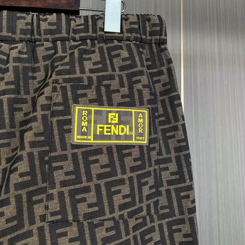 Fendi Fendi Brown Logo Print Casual Pants Size 42" / US 20 - 4 Thumbnail