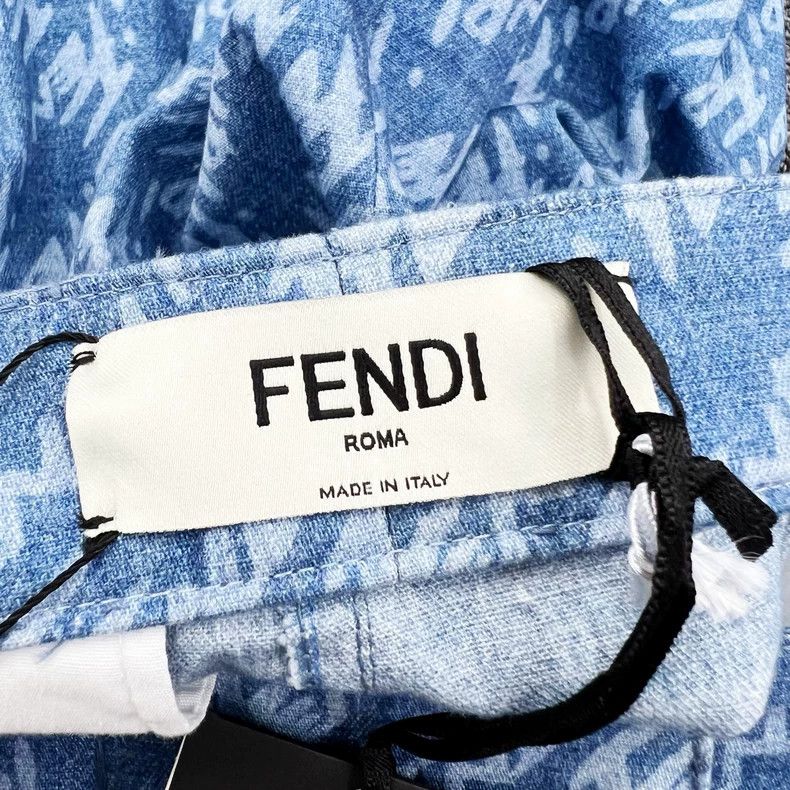 Fendi Fendi Blue Letter Print Denim Pants Size 38" / US 16 / IT 52 - 4 Thumbnail