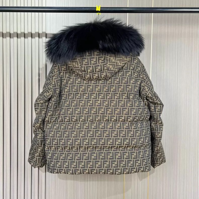 Fendi Fendi New Logo Print Down Jacket with Fur Hood Size M / US 6-8 / IT 42-44 - 2 Thumbnail