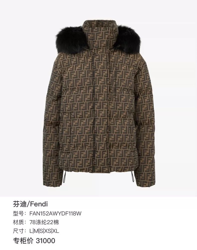 Fendi Fendi New Logo Print Down Jacket with Fur Hood Size M / US 6-8 / IT 42-44 - 7 Thumbnail