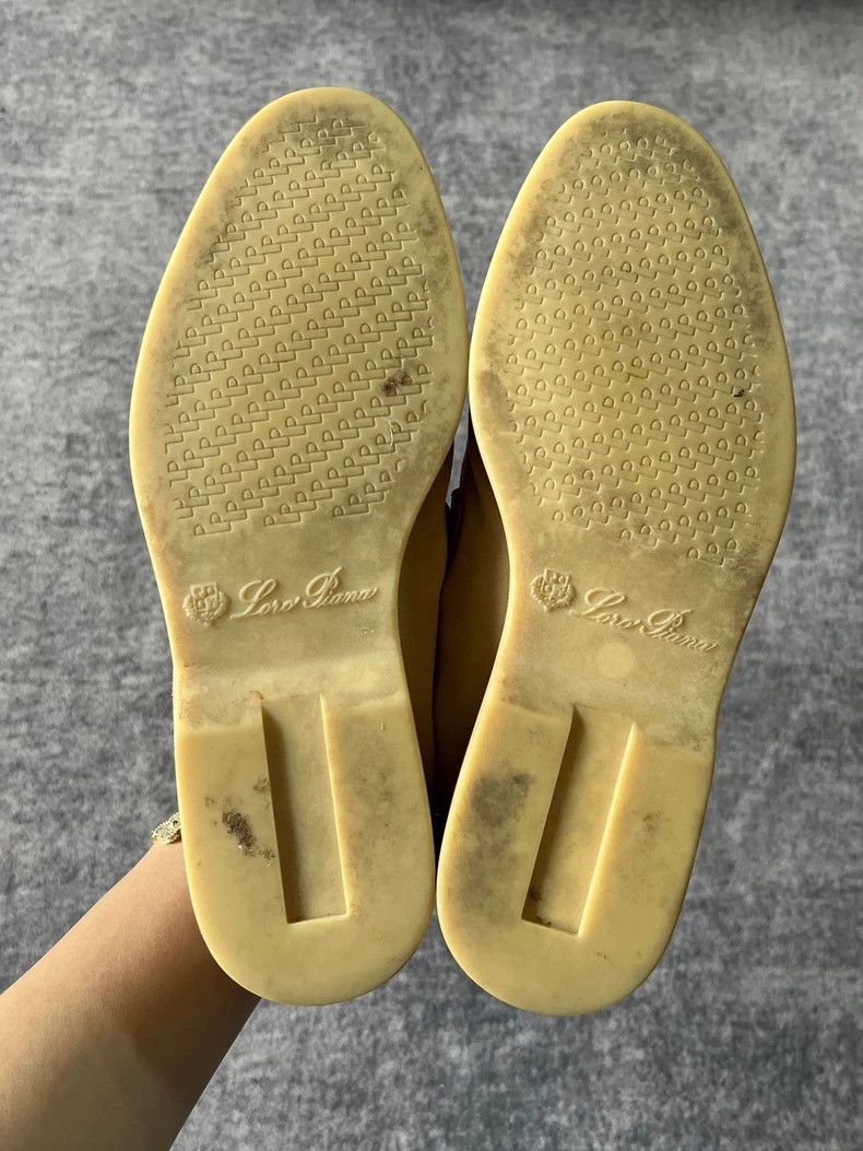 Ermenegildo Zegna Loro Piana Khaki Lock Slip-On Shoes Size US 6 / IT 36 - 8 Thumbnail
