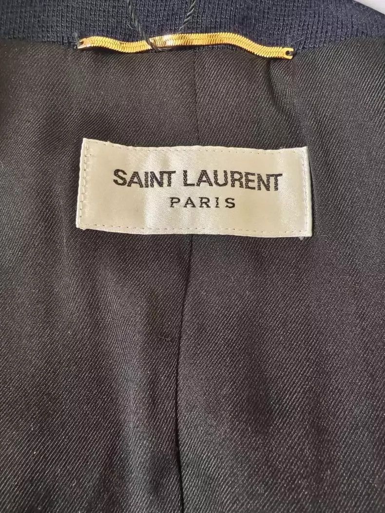 Saint Laurent Paris Saint Laurent Navy Double-Breasted Wool Coat Size S / US 4 / IT 40 - 3 Thumbnail