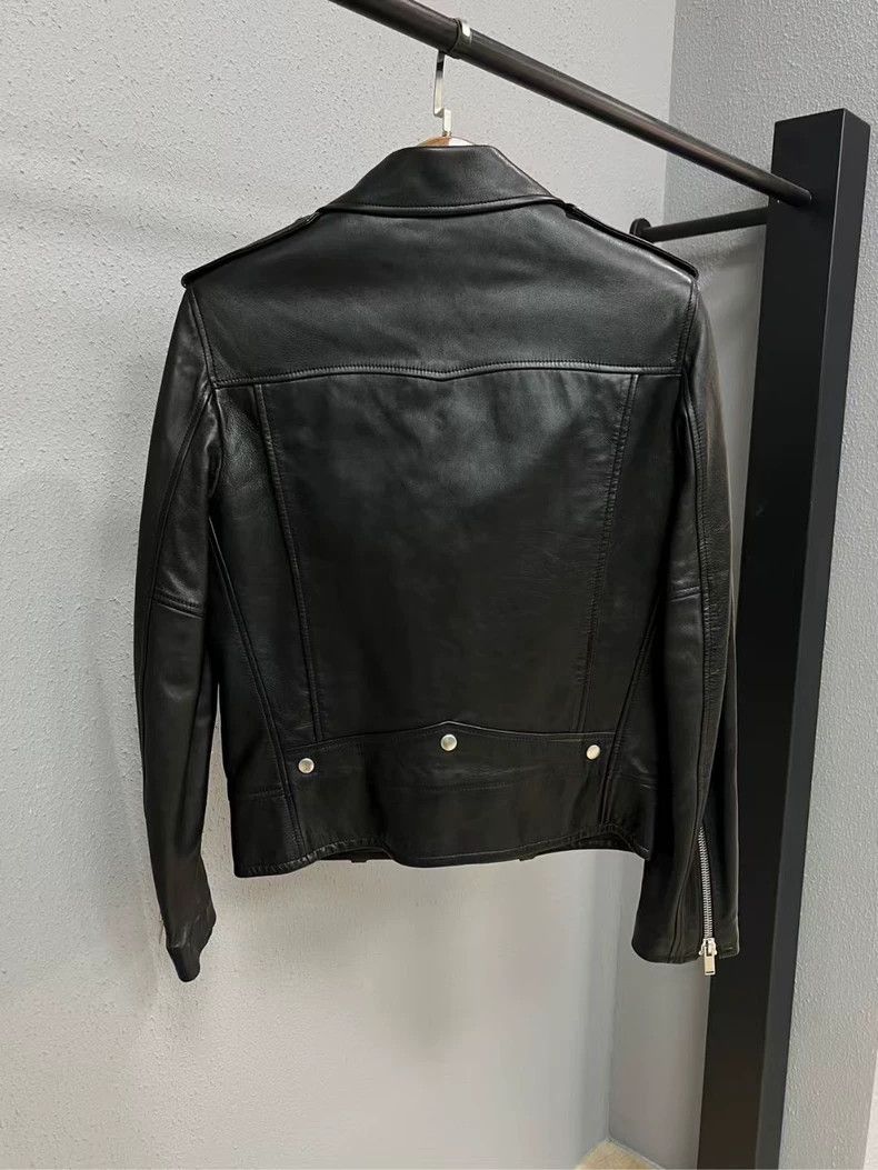 Saint Laurent Paris Black Leather Motorcycle Jacket with Zippers Size US M / EU 48-50 / 2 - 2 Thumbnail