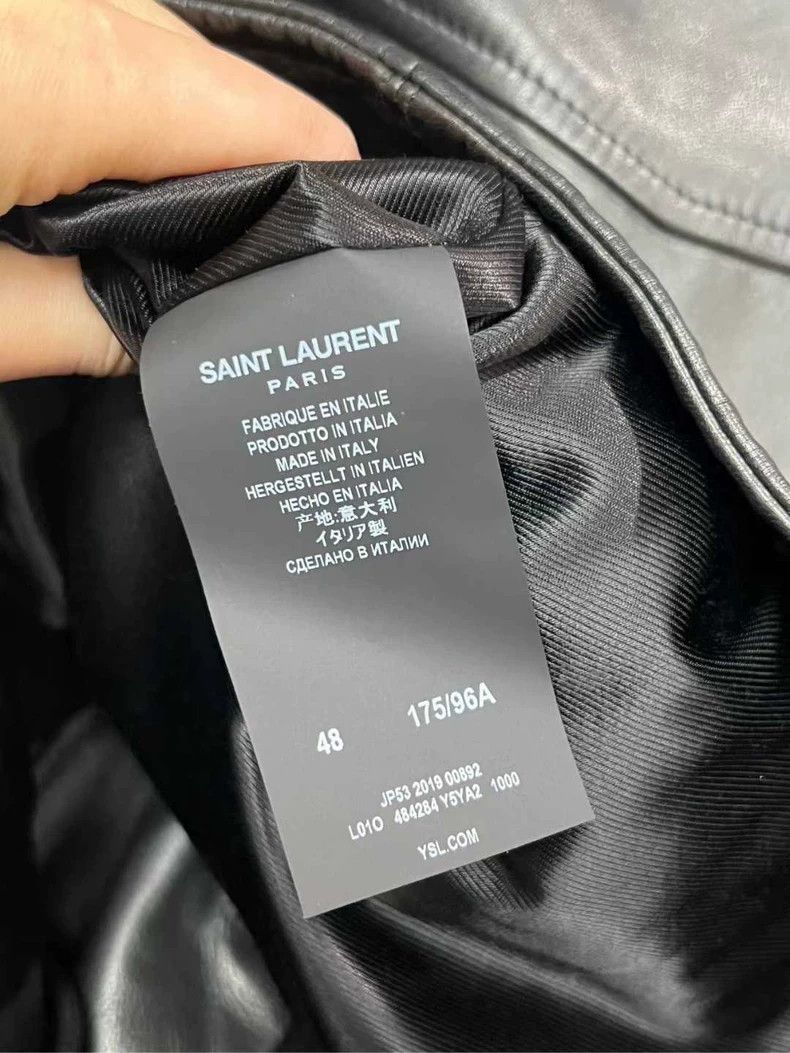 Saint Laurent Paris Black Leather Motorcycle Jacket with Zippers Size US M / EU 48-50 / 2 - 4 Thumbnail