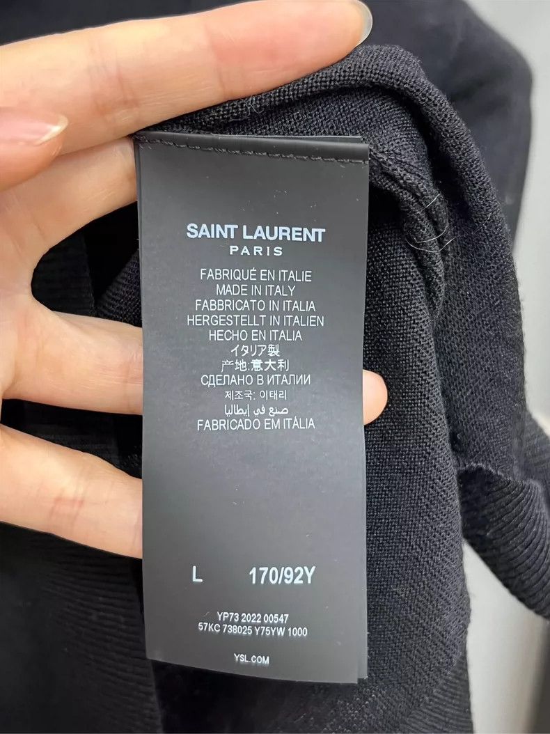 Saint Laurent Paris Saint Laurent Wool Polo Short Sleeve Top Size L / US 10 / IT 46 - 3 Thumbnail