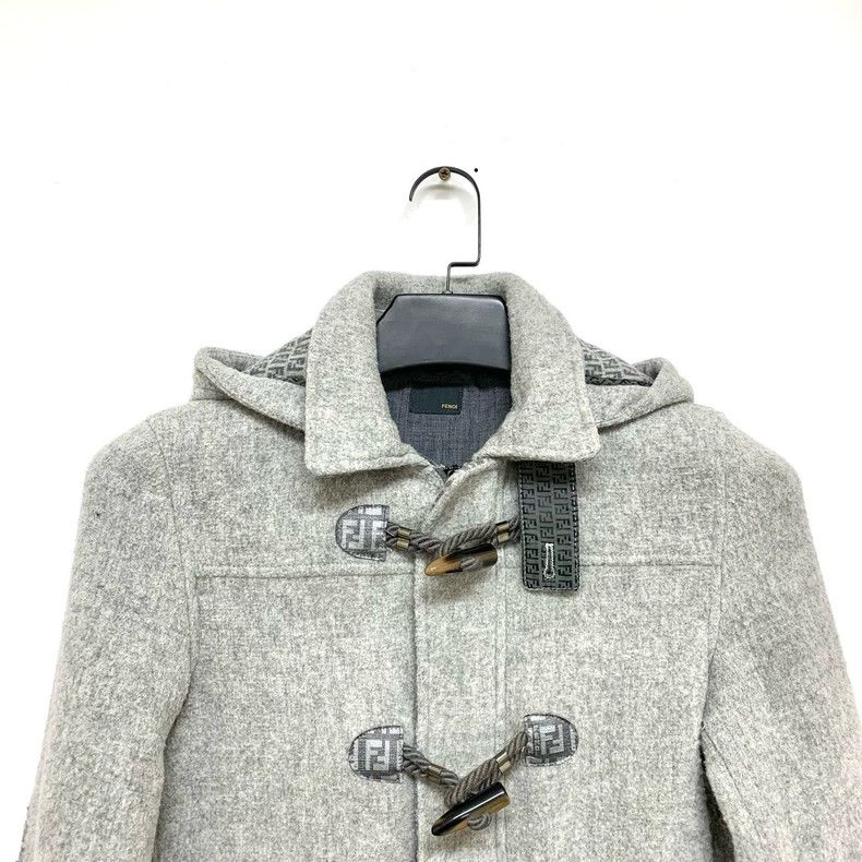 Fendi Fendi Gray Hooded Casual Coat Size L / US 10 / IT 46 - 5 Thumbnail
