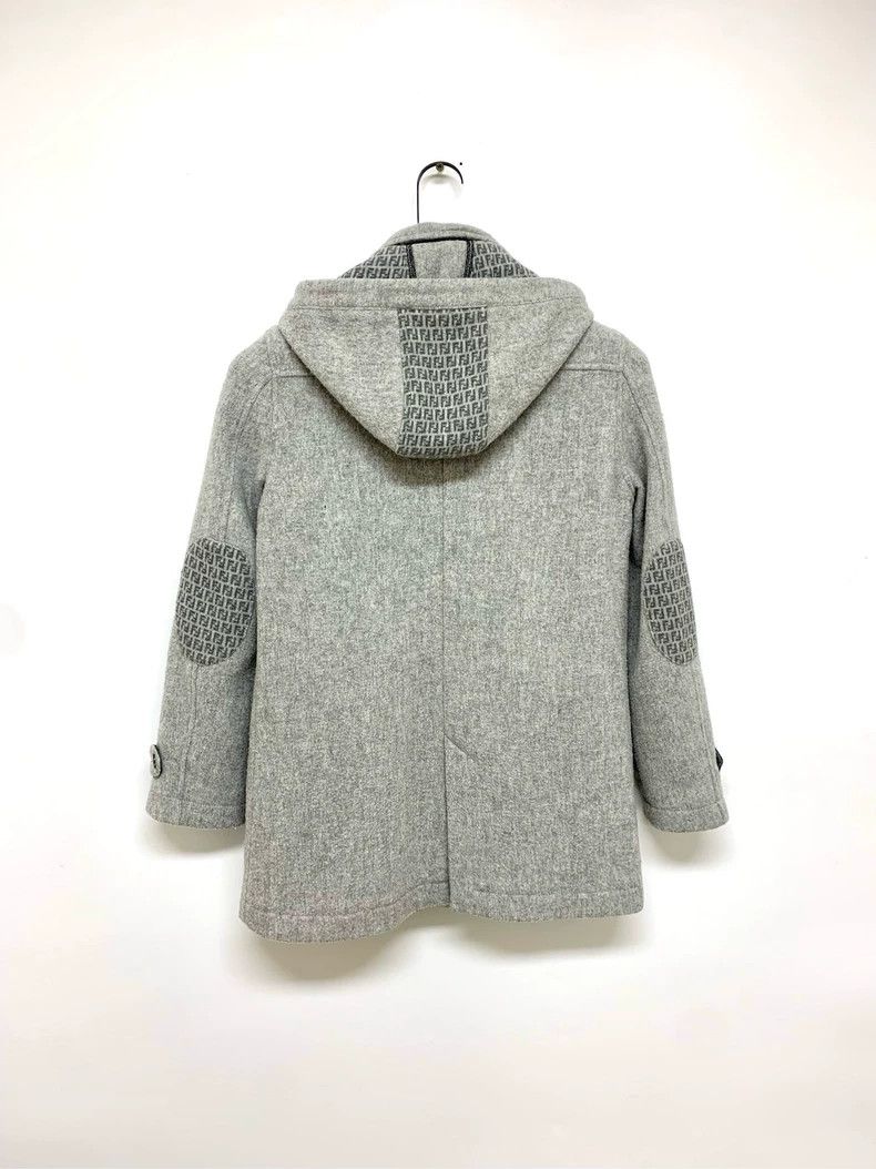 Fendi Fendi Gray Hooded Casual Coat Size L / US 10 / IT 46 - 2 Thumbnail