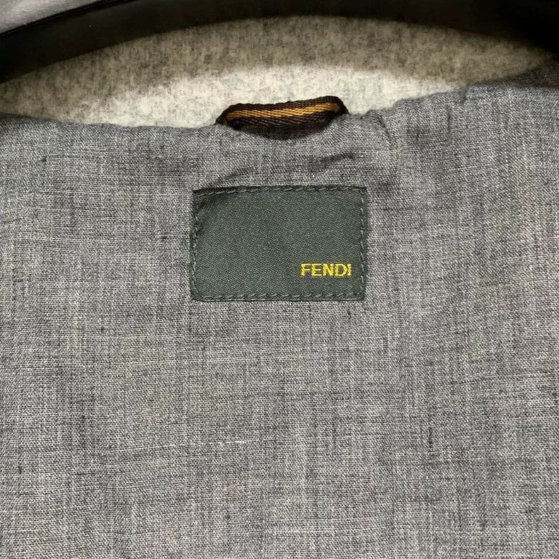 Fendi Fendi Gray Hooded Casual Coat Size L / US 10 / IT 46 - 3 Thumbnail