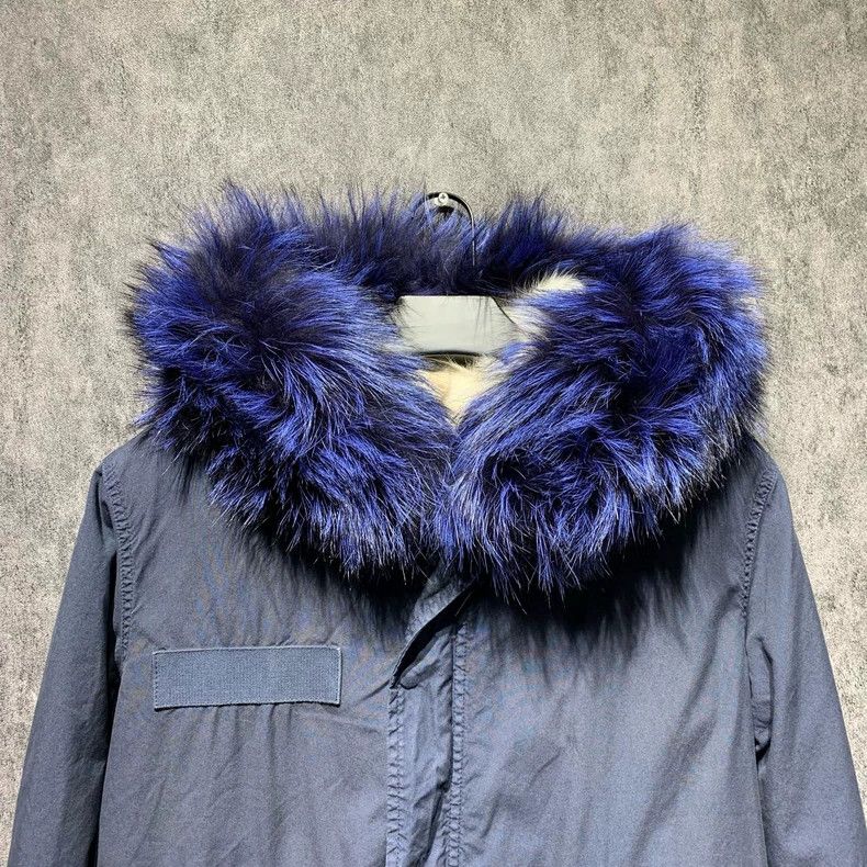 Moncler Mr&Mrs Fur Collar Parka Coat in Navy Size S / US 4 / IT 40 - 5 Thumbnail