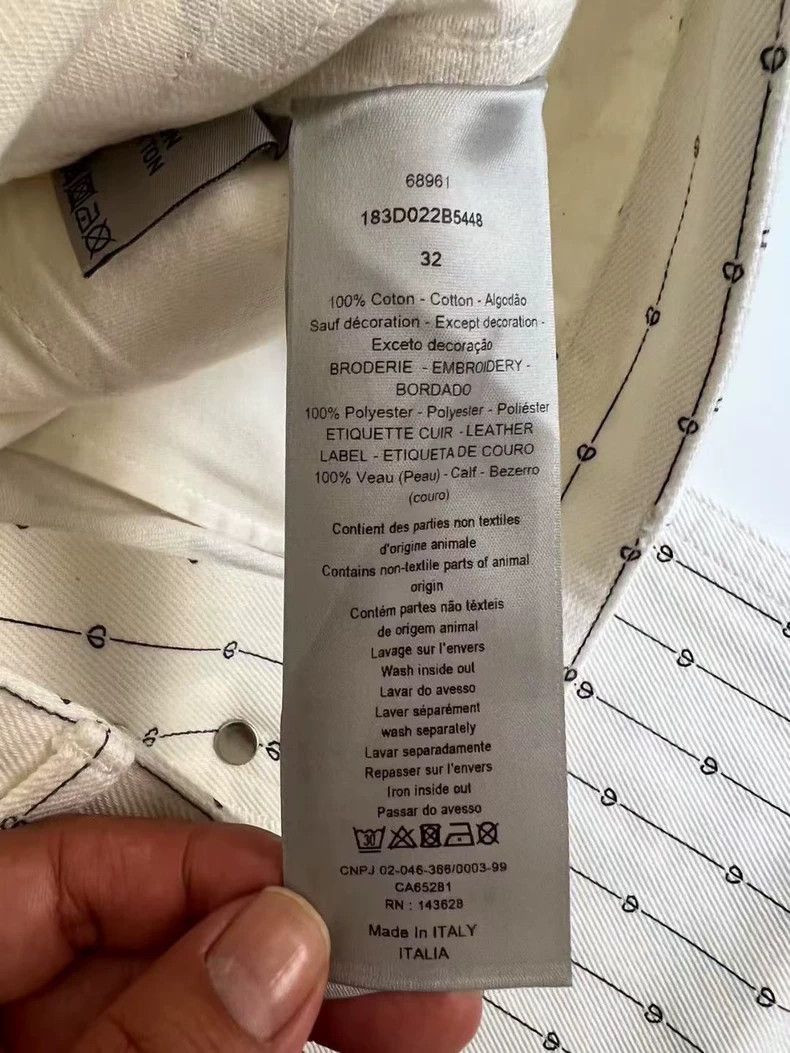 Dior Dior White Denim Pants with Heart Embroidery Size 32" / US 10 / IT 46 - 6 Thumbnail