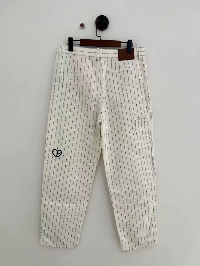 Dior Dior White Denim Pants with Heart Embroidery Size 32" / US 10 / IT 46 - 2 Thumbnail